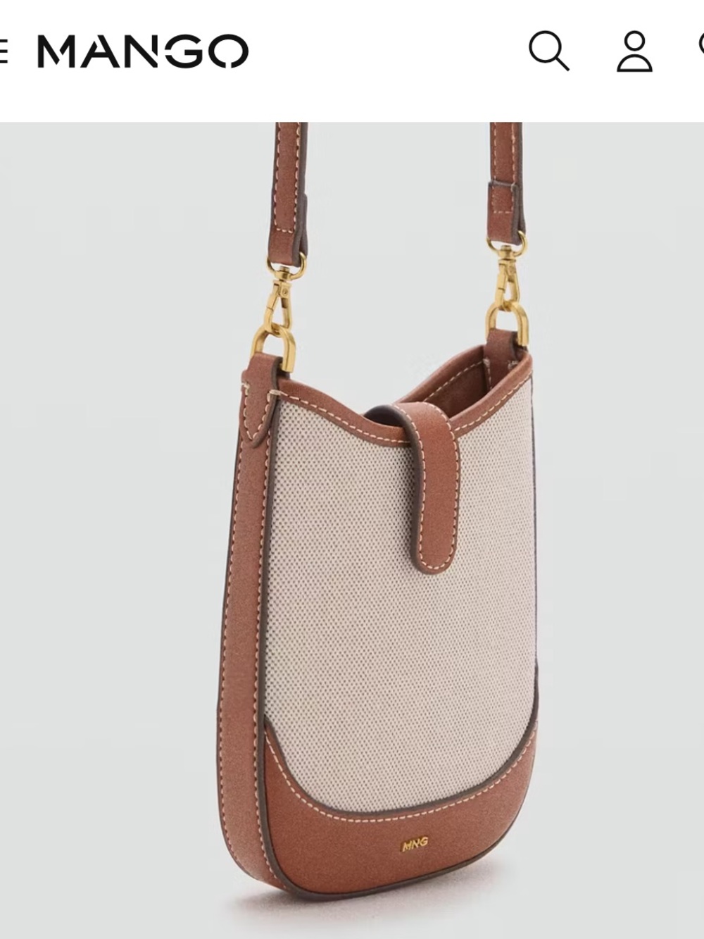 MANGO CANVAS CROSSBODY CELL PHONE CASE - Picture 1 of 6